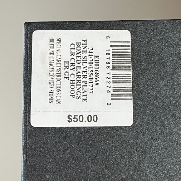 NEW And Now This Crystal Double Teardrop C Hoop Earring Macy's Exclusive $50 - Picture 3 of 4